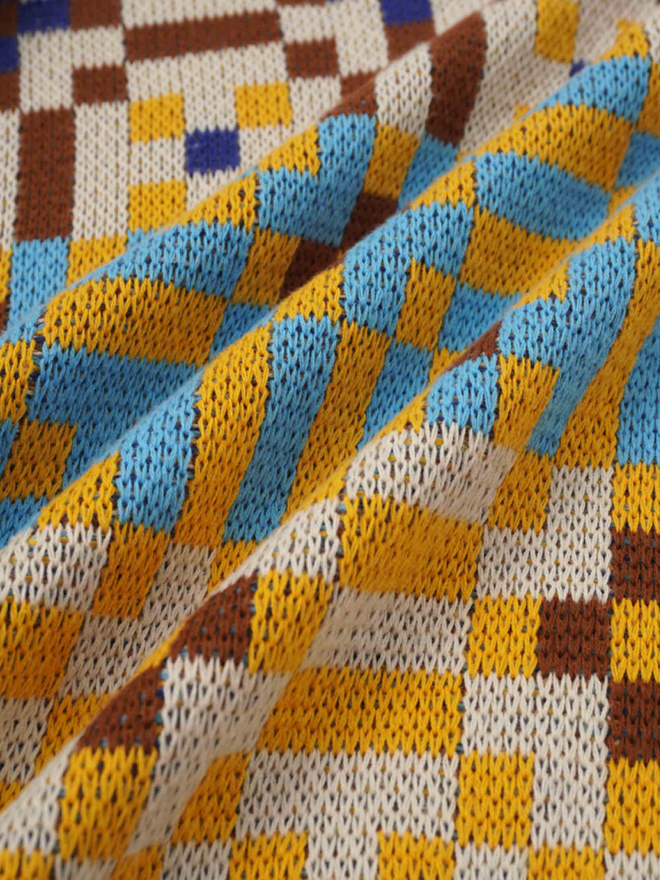 Geometric Design Sweater-Brown