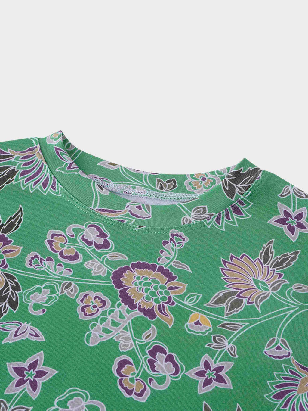 Basic Printed T-shirt-Mint Mediterranean