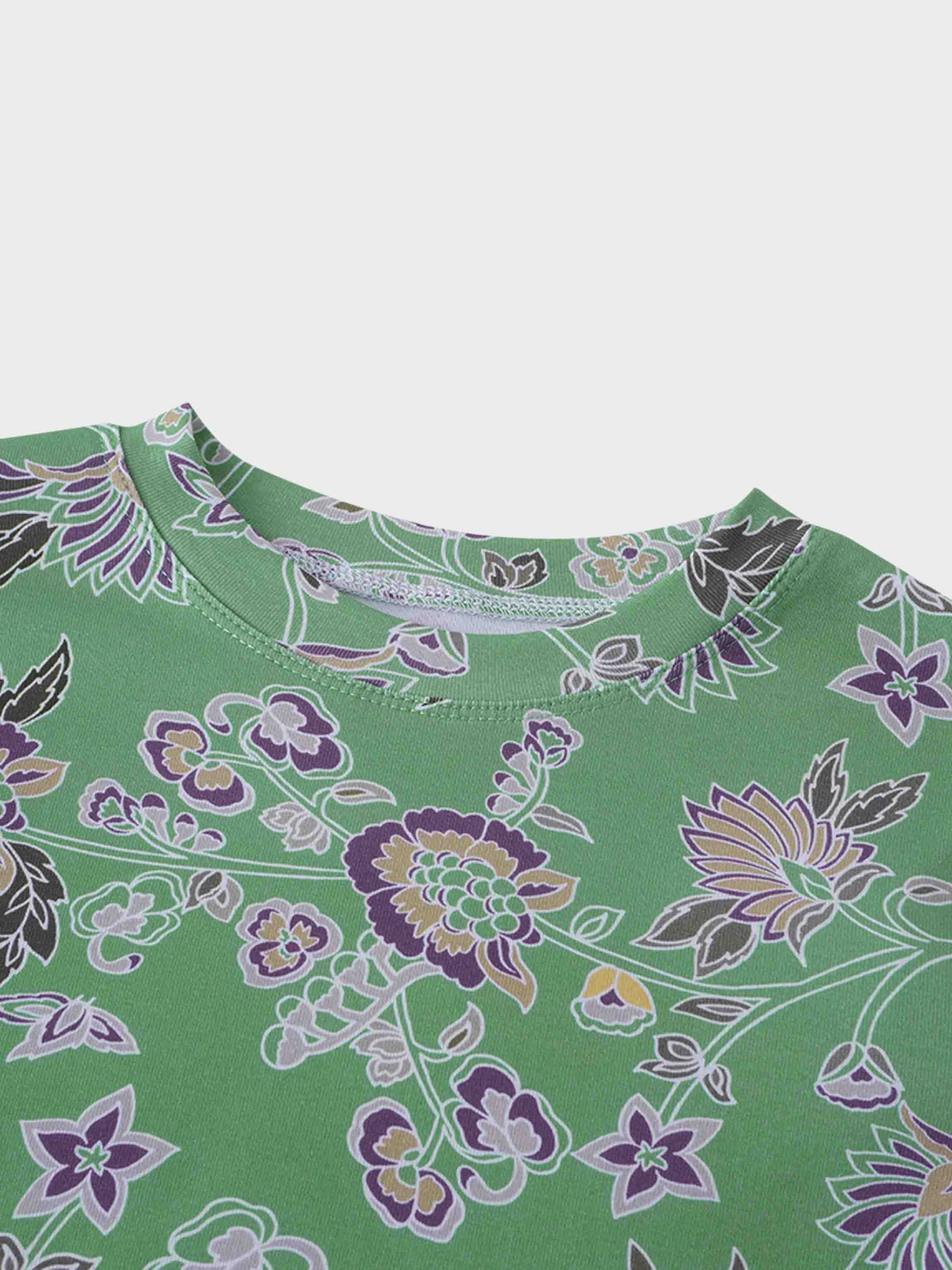 Basic Printed T-shirt-Mint Mediterranean