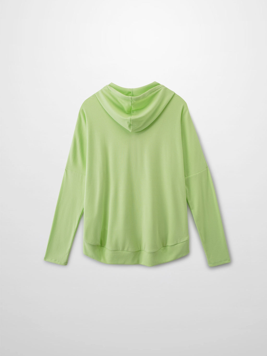 Ribbed Half Zip Hoodie Tee-Lime Green