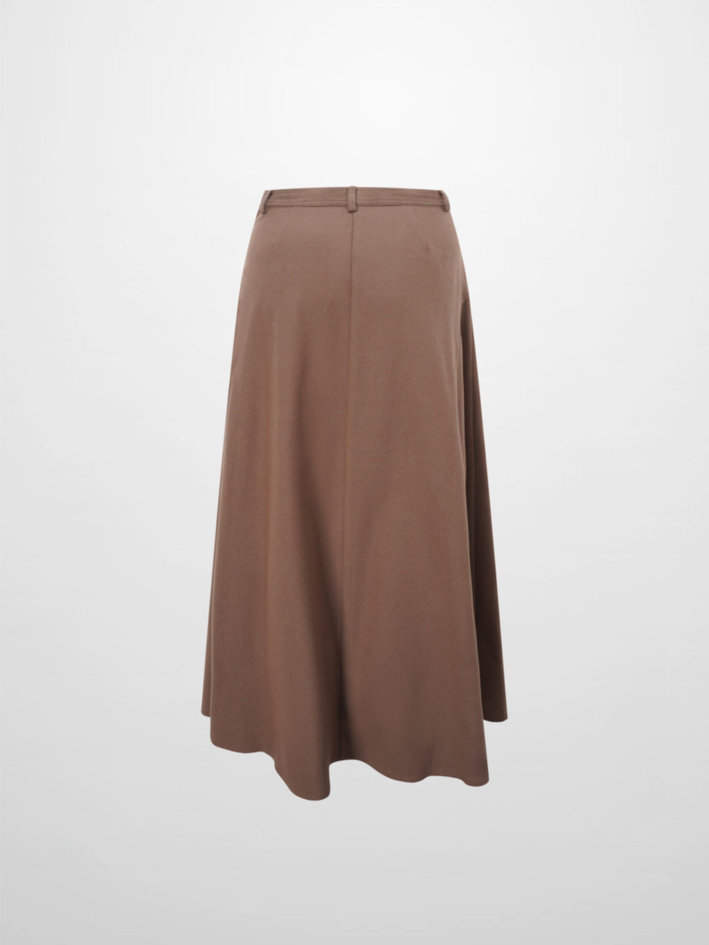 Wool Blend Yoke Skirt 26"-Mocha Mousse