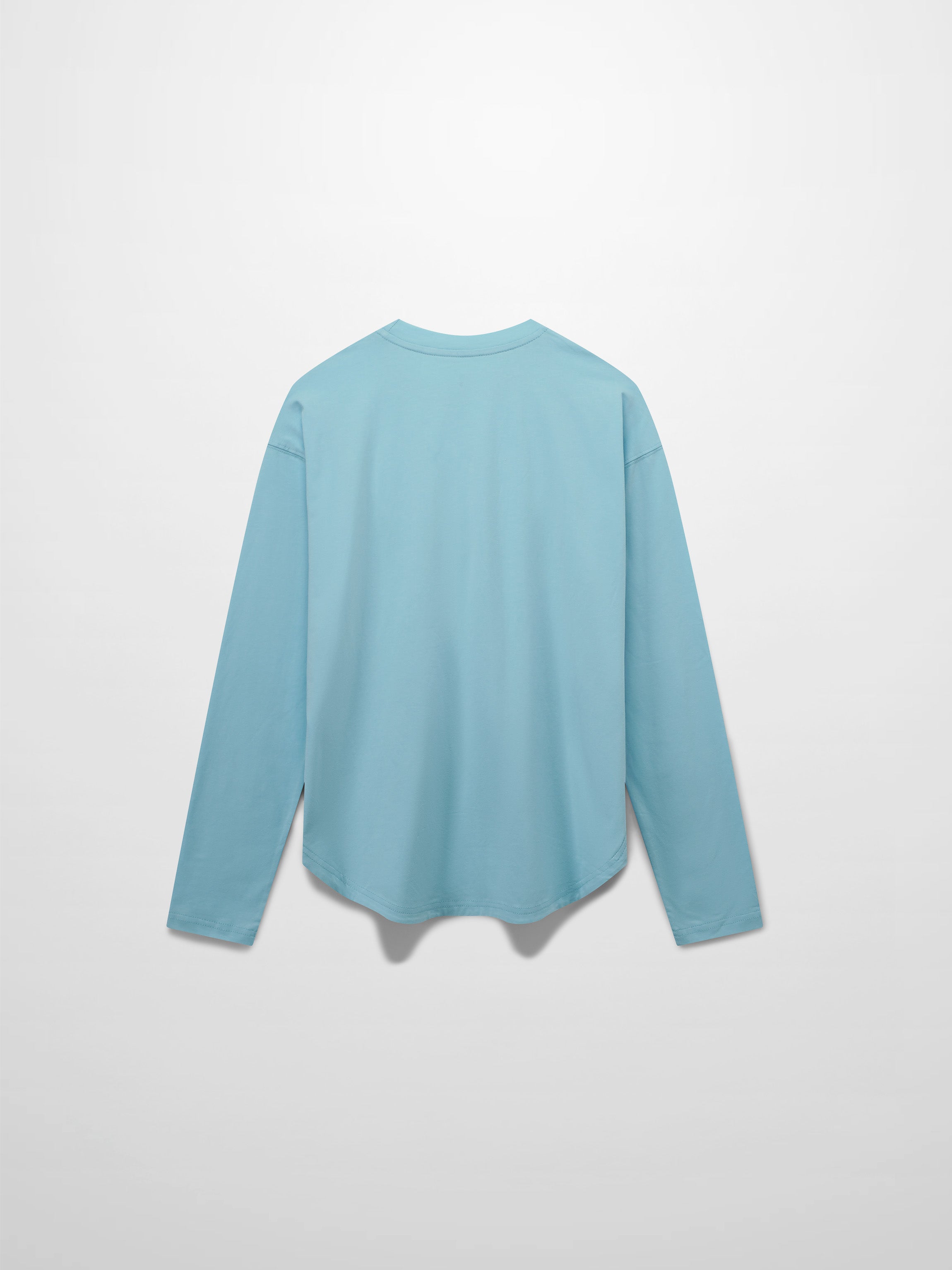 Oversized Rounded Hem T-Shirt-Sky Blue