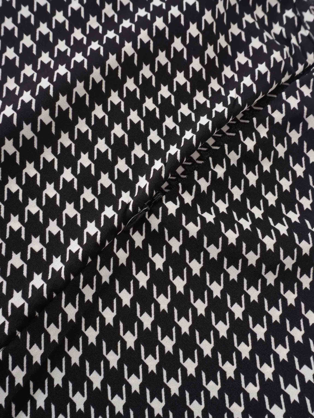 A-Line V Neck Slip Dress-Houndstooth