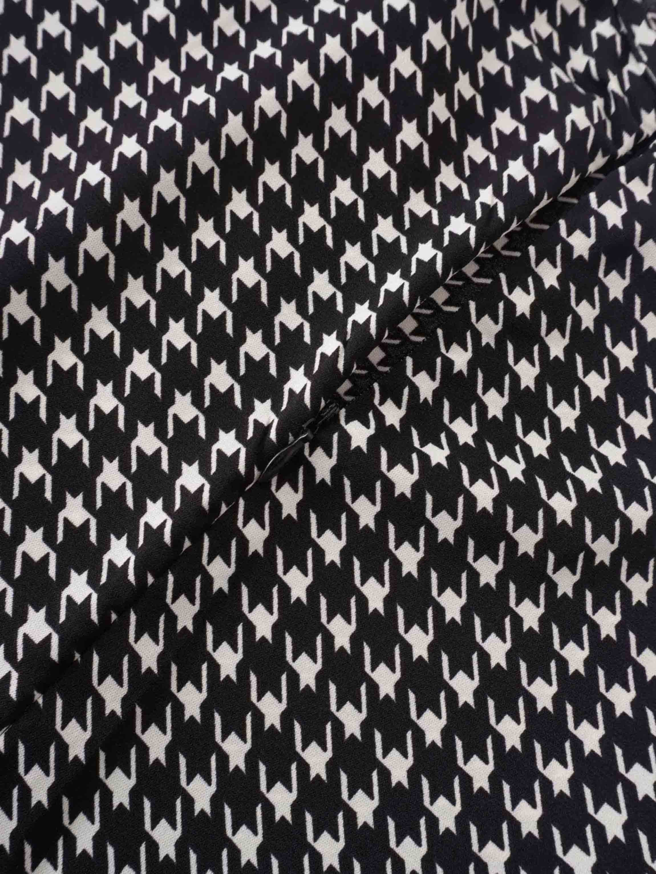 A-Line V Neck Slip Dress-Houndstooth