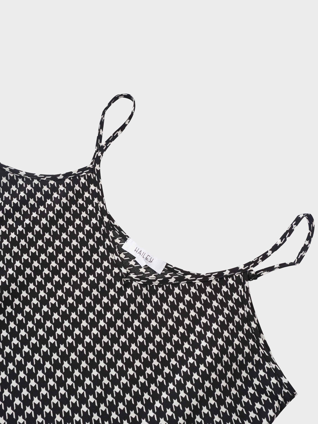 A-Line V Neck Slip Dress-Houndstooth