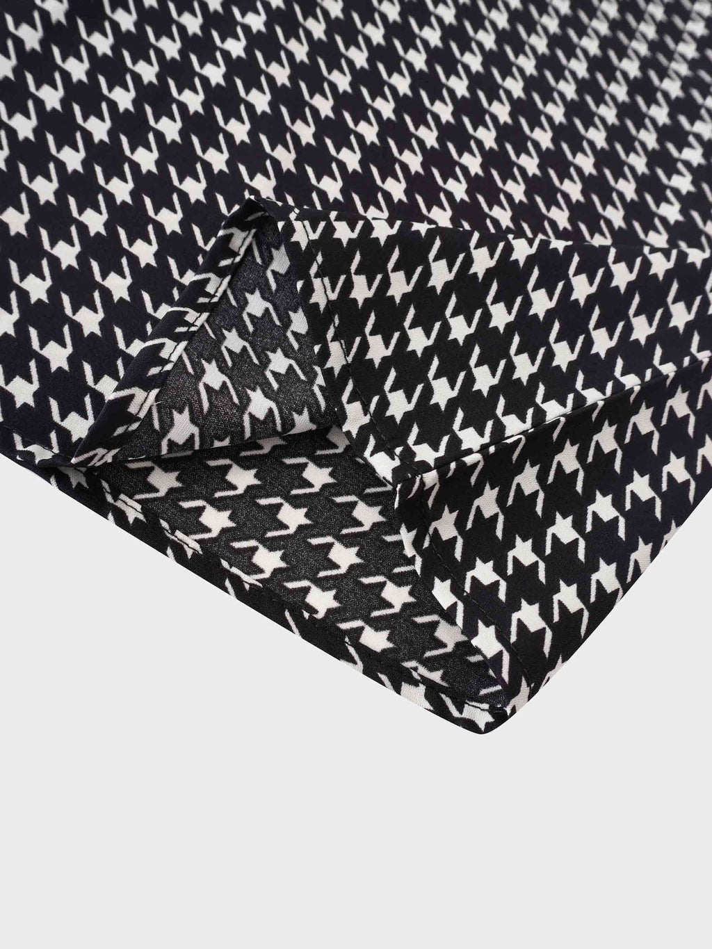 A-Line V Neck Slip Dress-Houndstooth