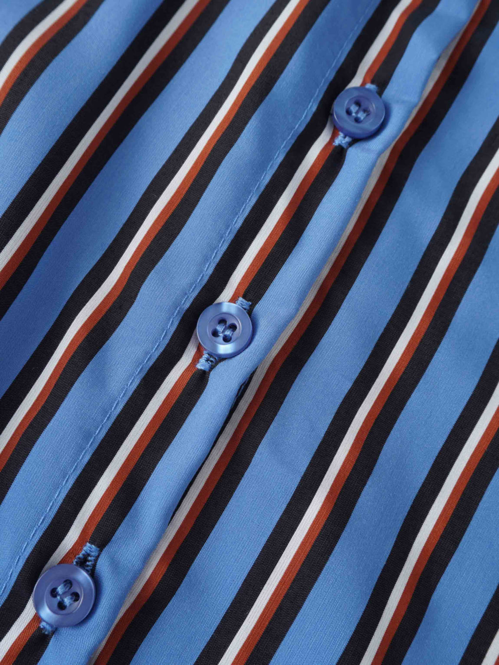 Striped Cotton Blouse-Blue Pinstripe