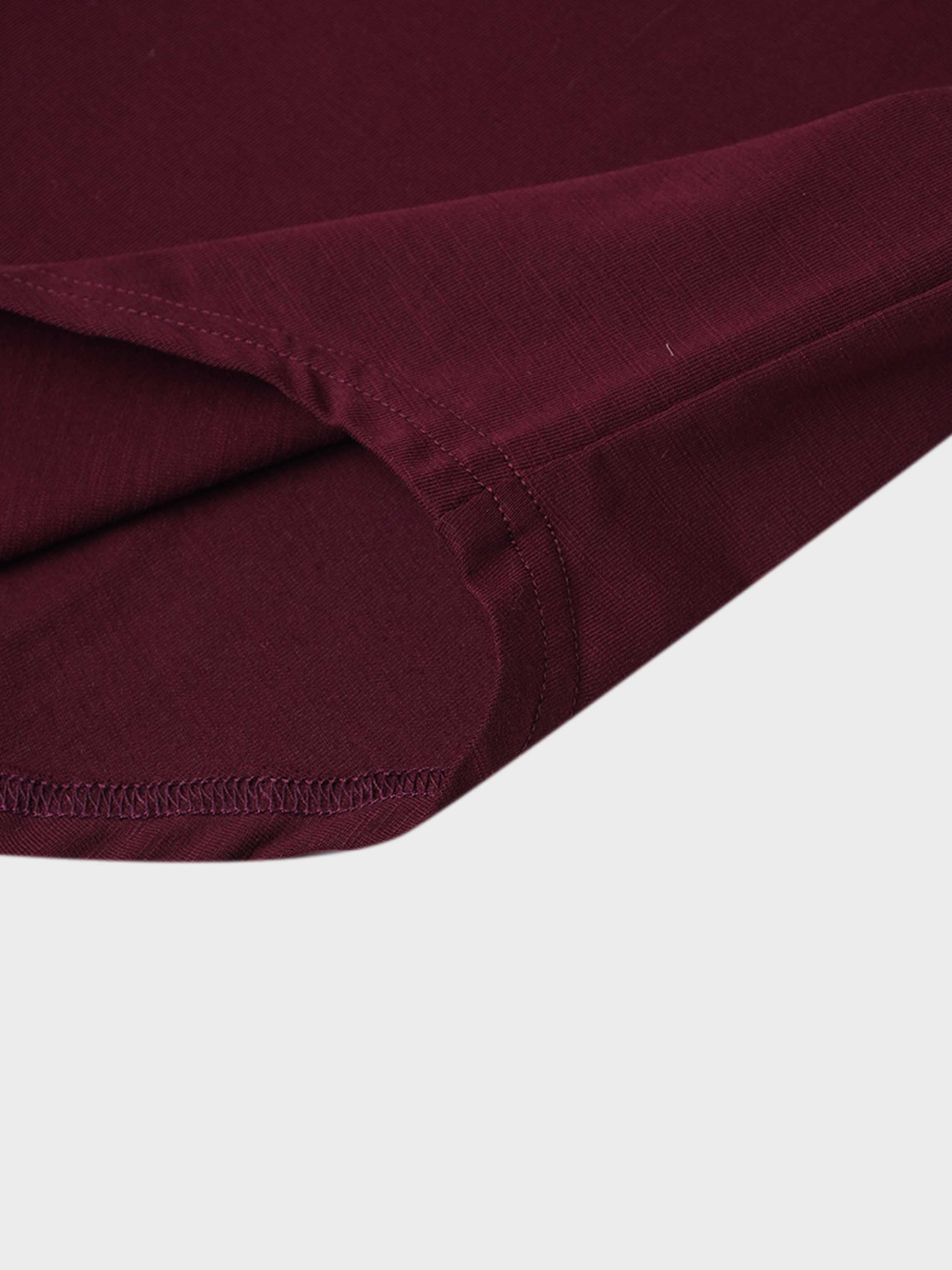 Button Down T-Shirt Blouse-Burgundy