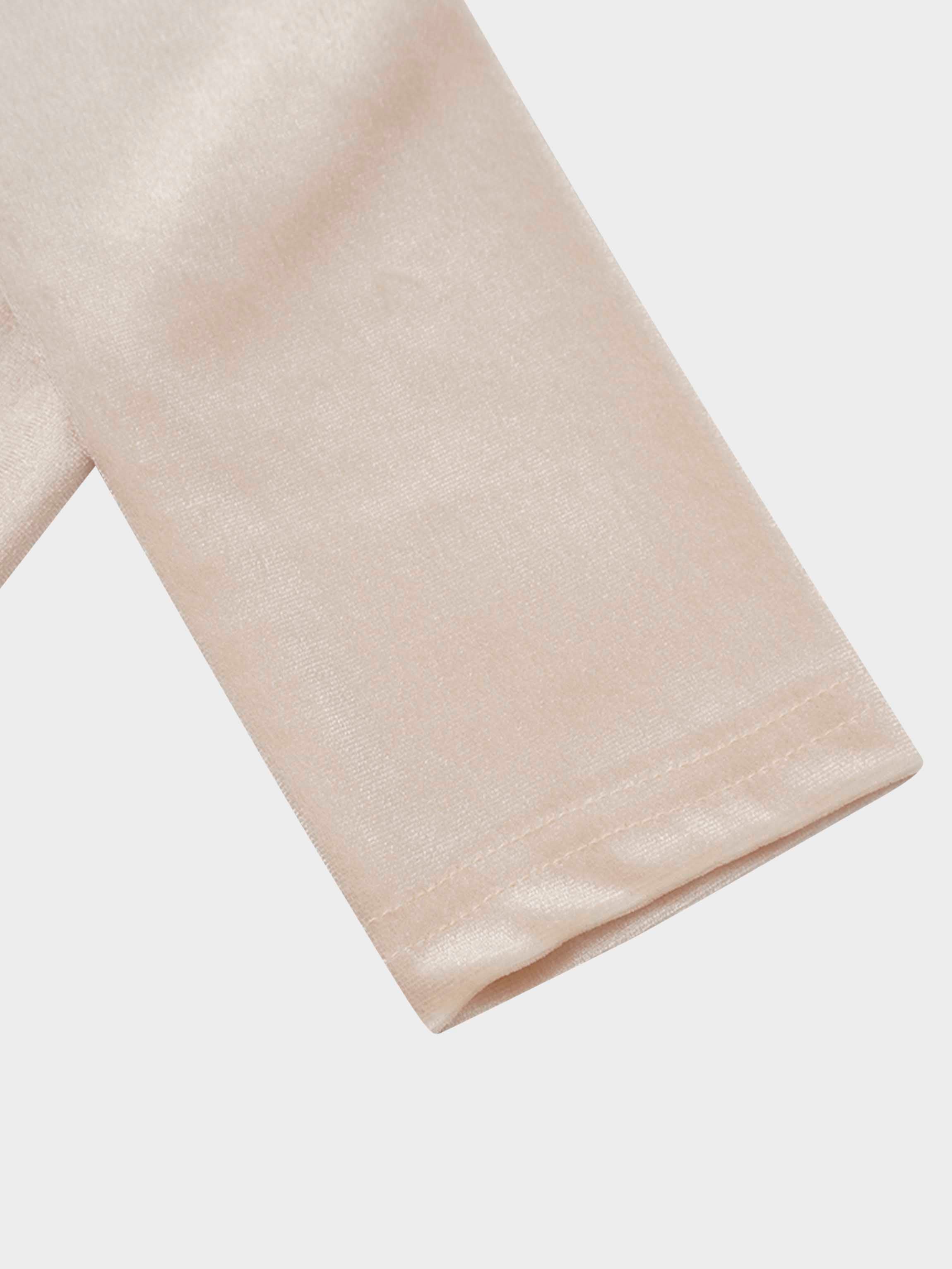 Flower Printed Velour Turtleneck-Cream