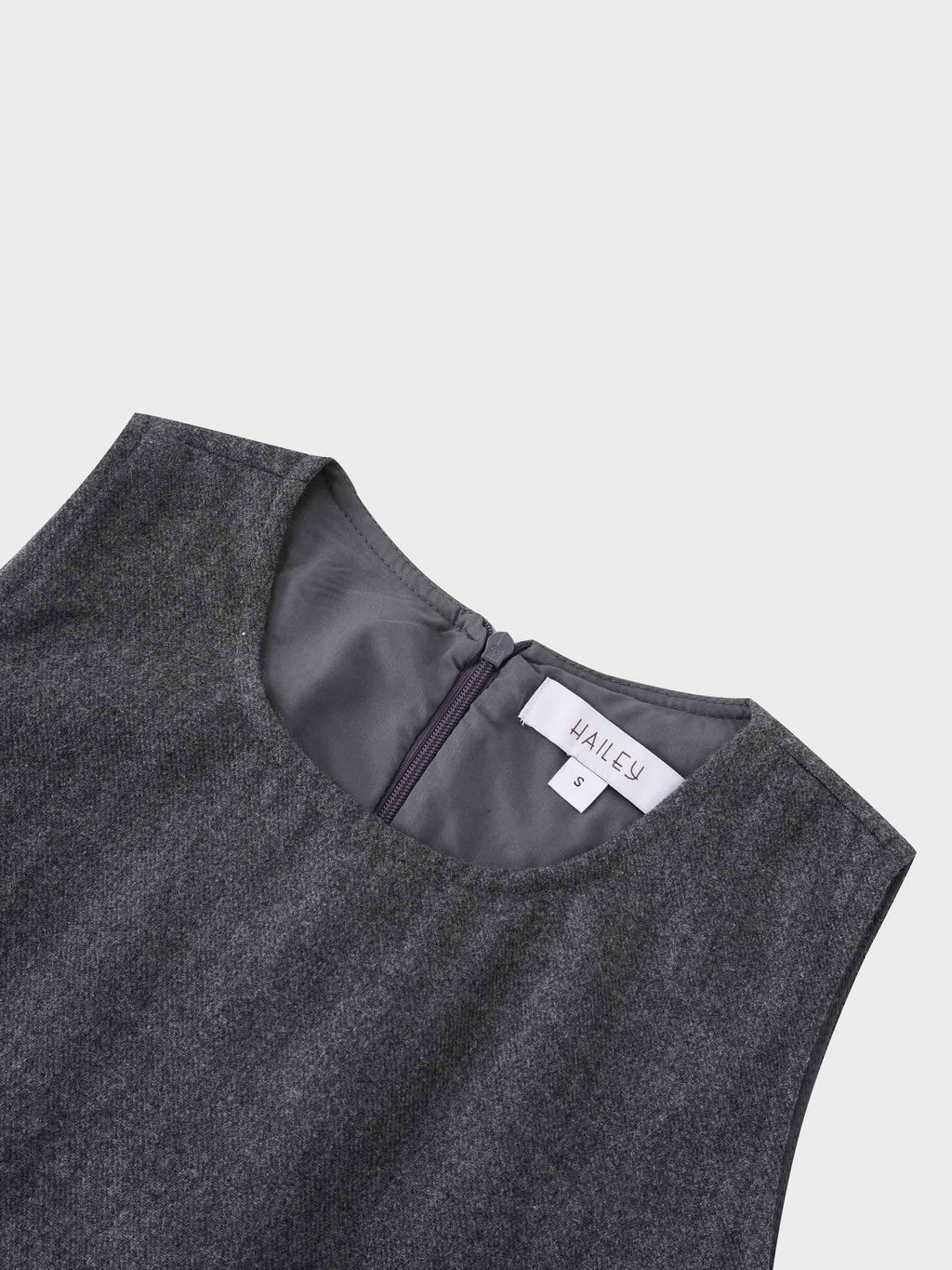 Basic Wool Blend Slip Dress-Grey