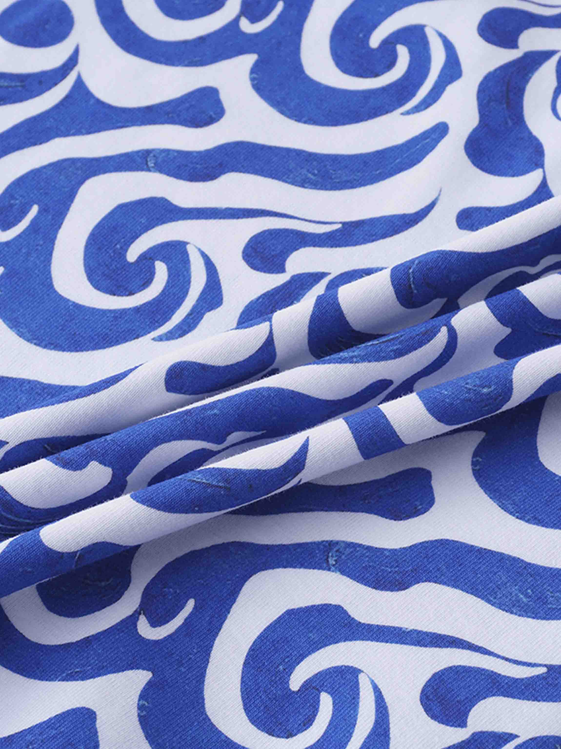 Basic Printed T-shirt-Waves For Days