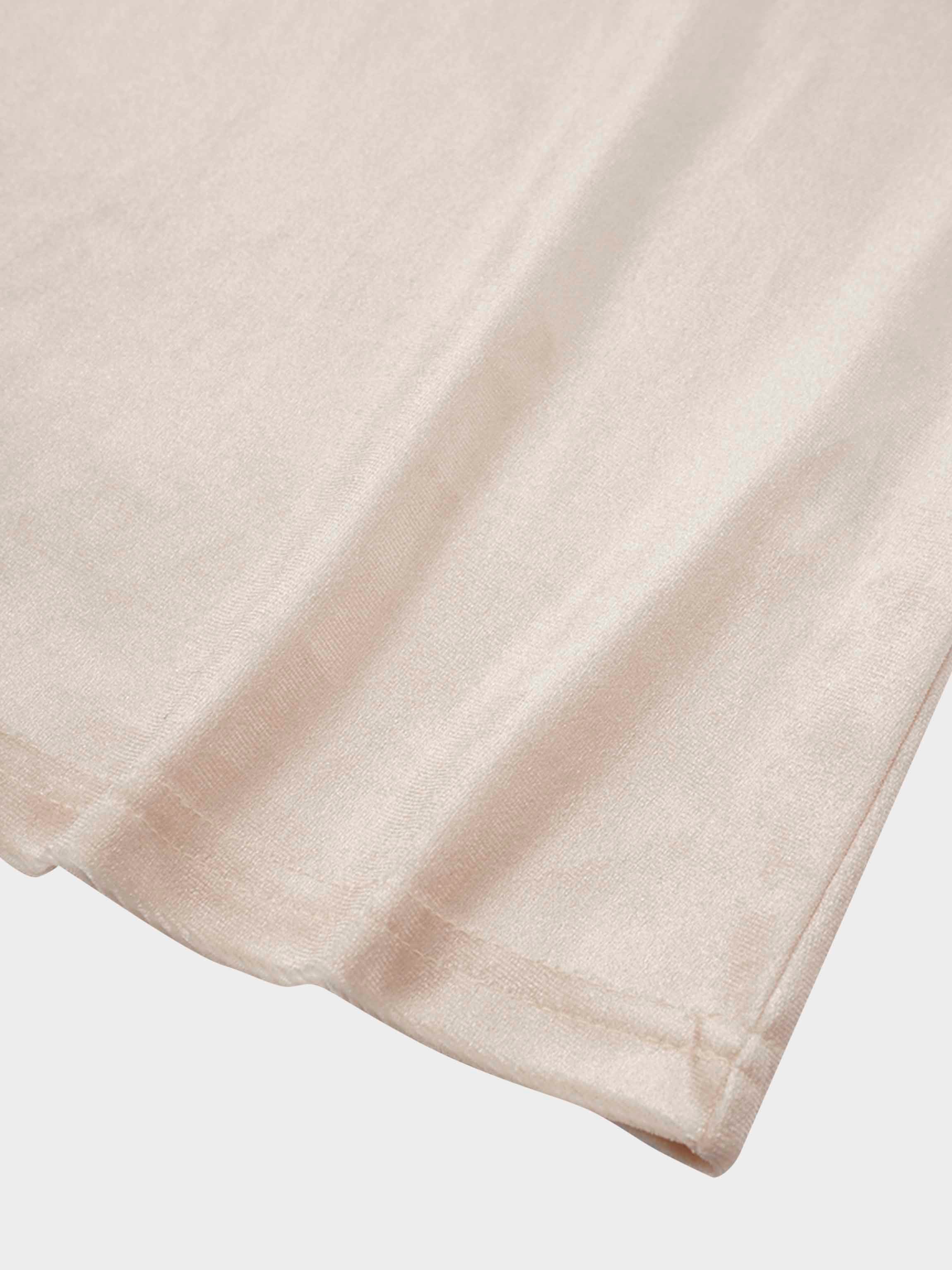 Flower Printed Velour Turtleneck-Cream