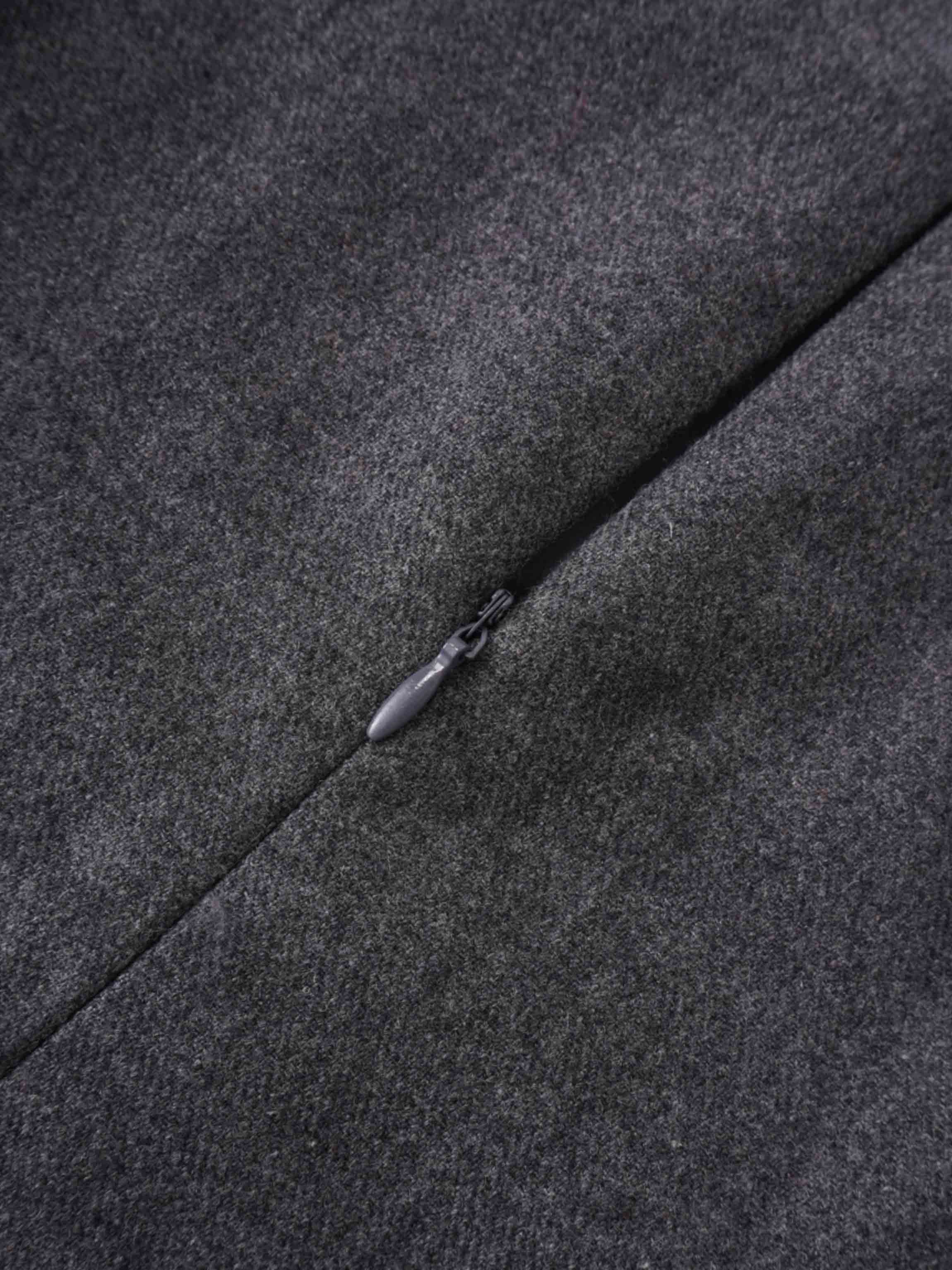 Basic Wool Blend Slip Dress-Grey