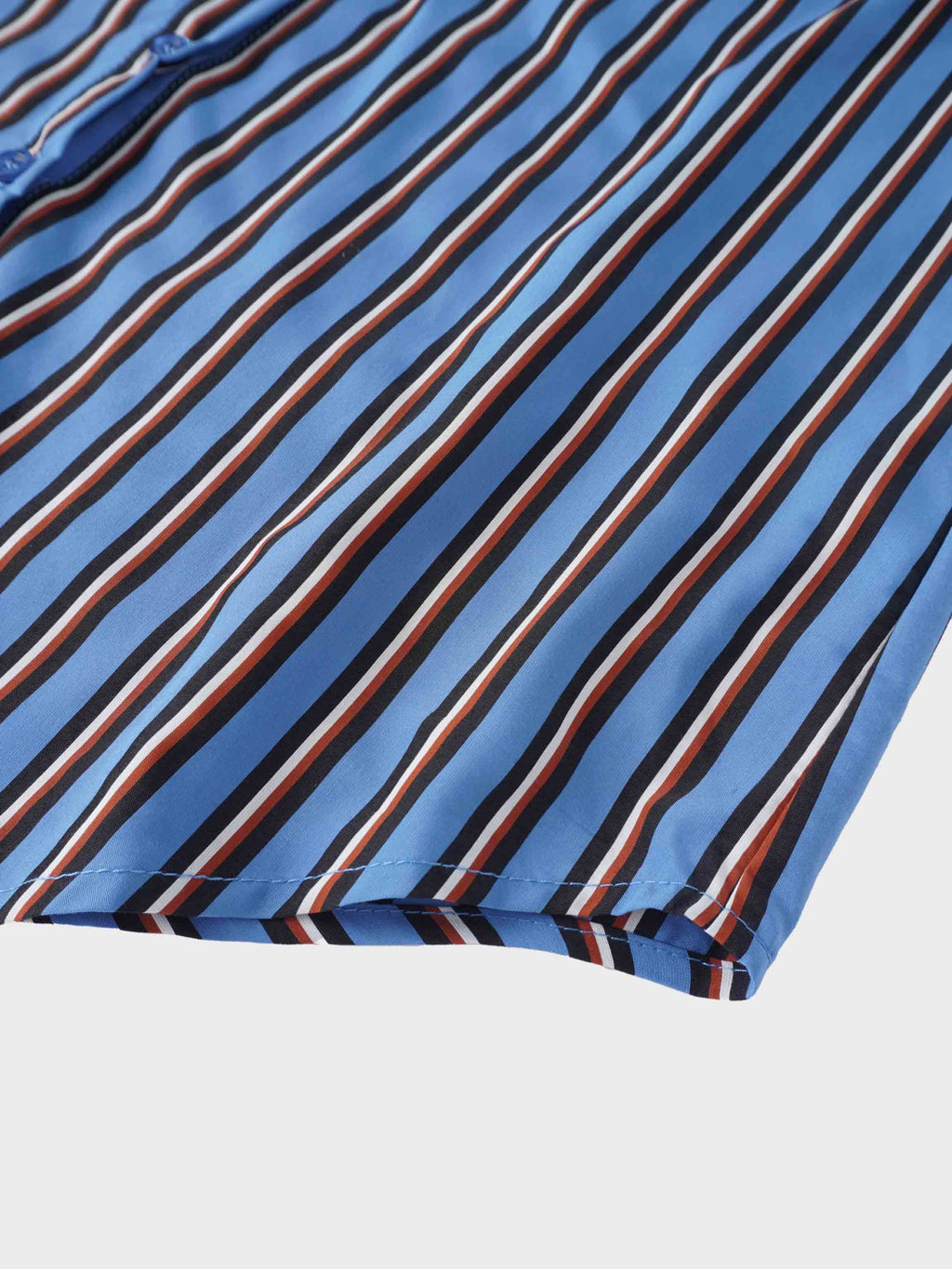 Striped Cotton Blouse-Blue Pinstripe