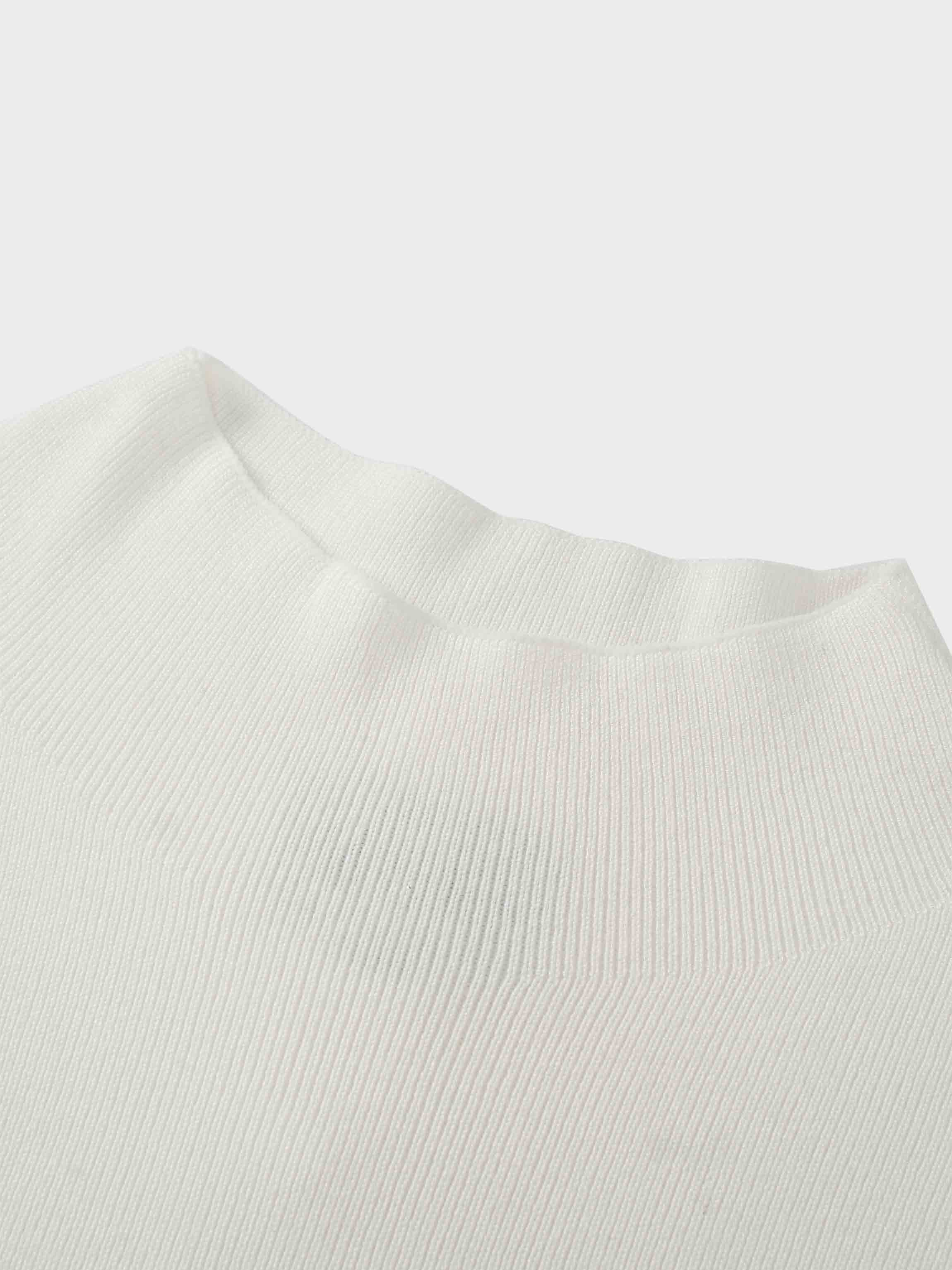 Mock Neck Thin Knit Sweater-Ivory