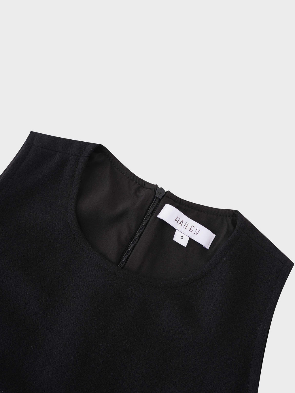 Basic Wool Blend Slip Dress-Black