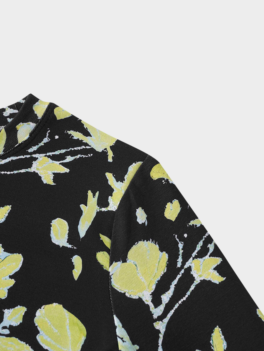 Basic Printed T-shirt-Neon Flower