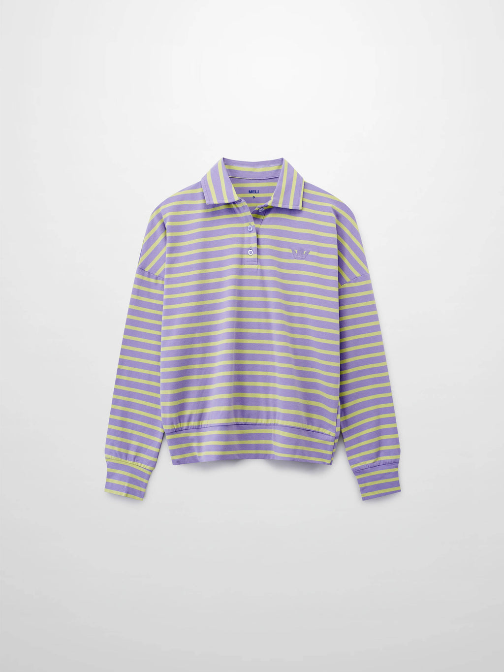 Collared Bomber Tee-Lavender/Lime