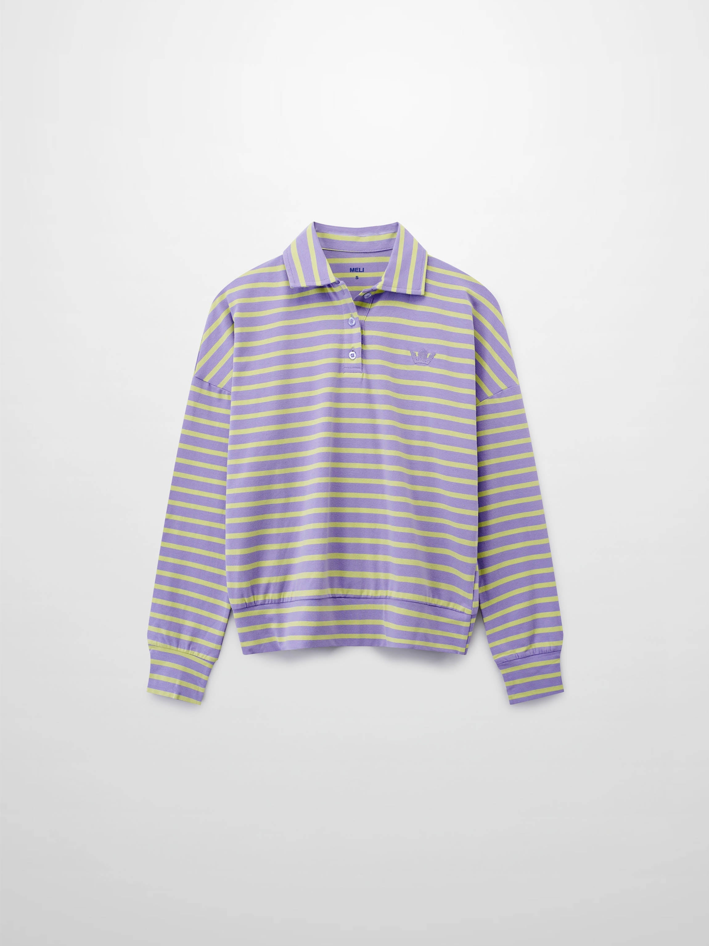 Collared Bomber Tee-Lavender/Lime