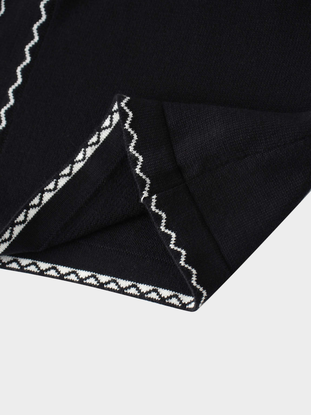 Ruffle Detail Sweater-Black/Ivory