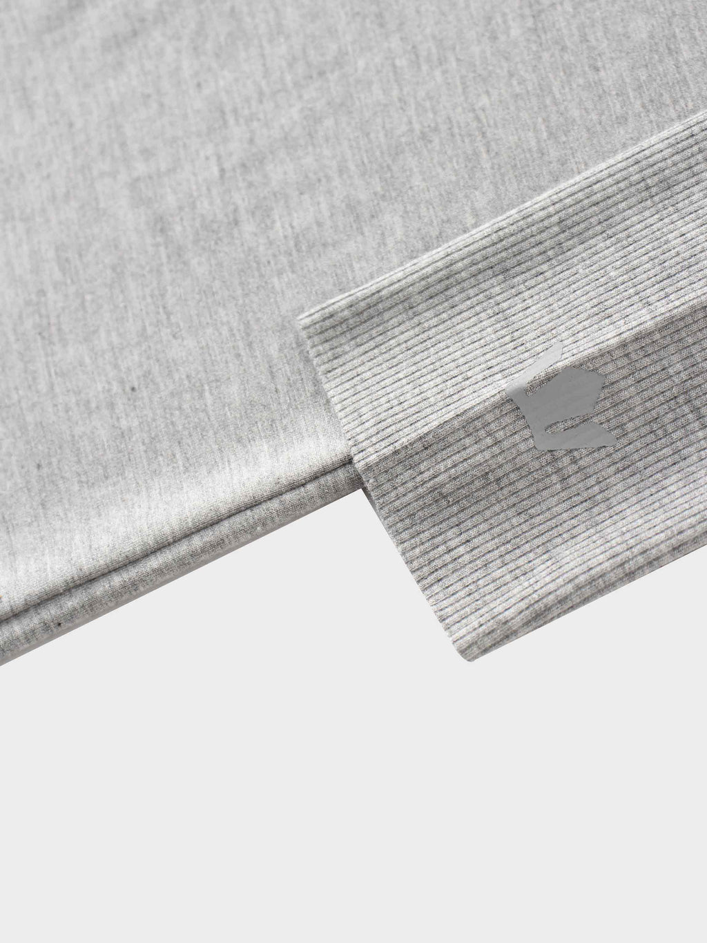 RIBBED BOTTOM T-SHIRT-HEATHERED GREY