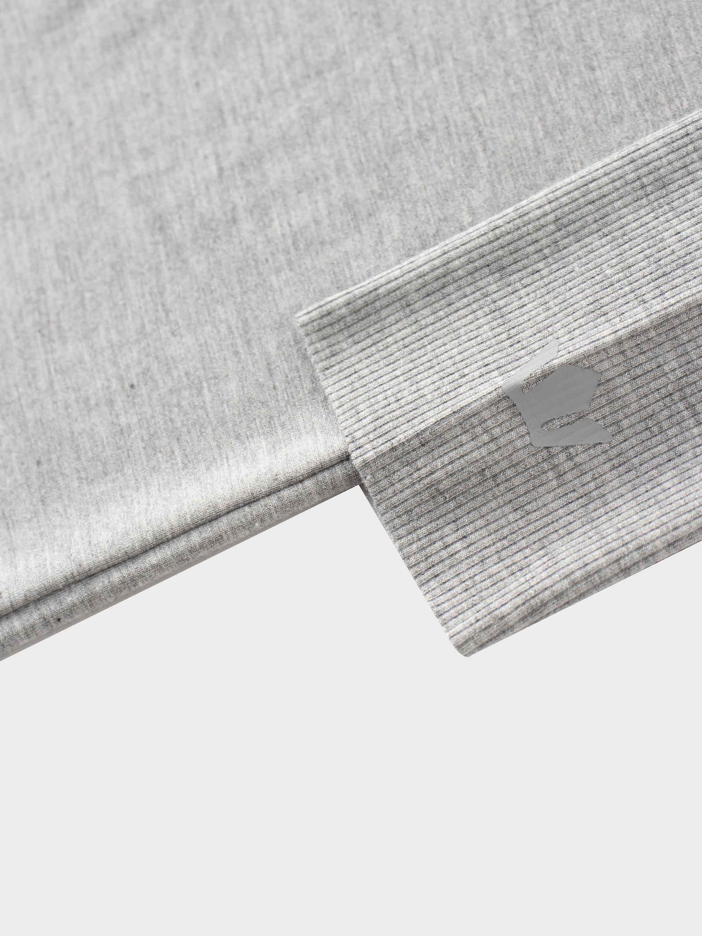 RIBBED BOTTOM T-SHIRT-HEATHERED GREY