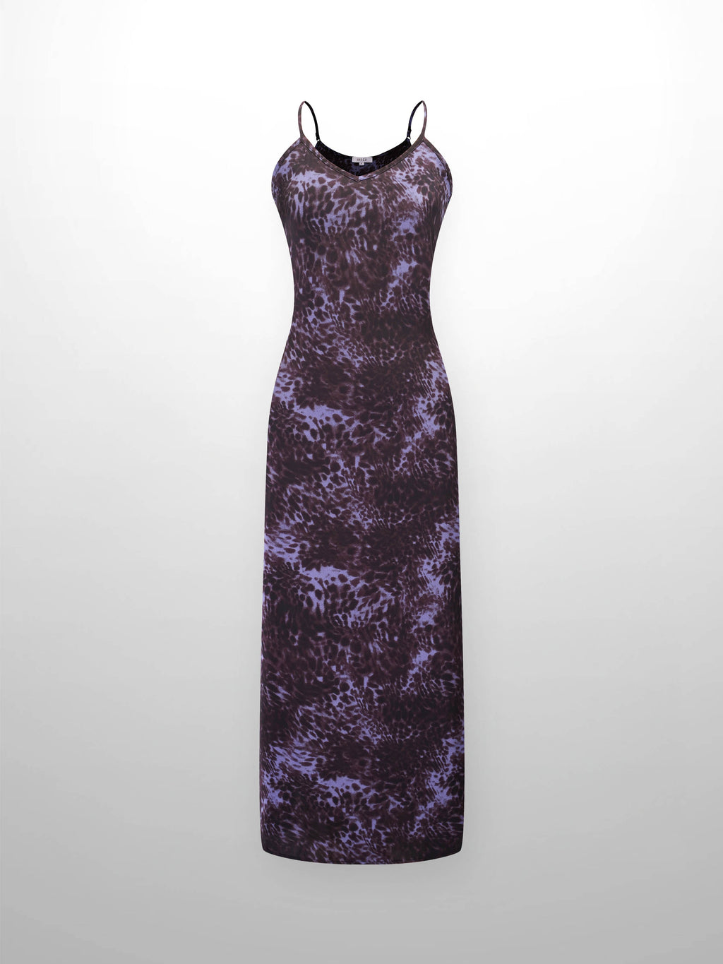 A-Line V Neck Slip Dress-Purple Pebbles