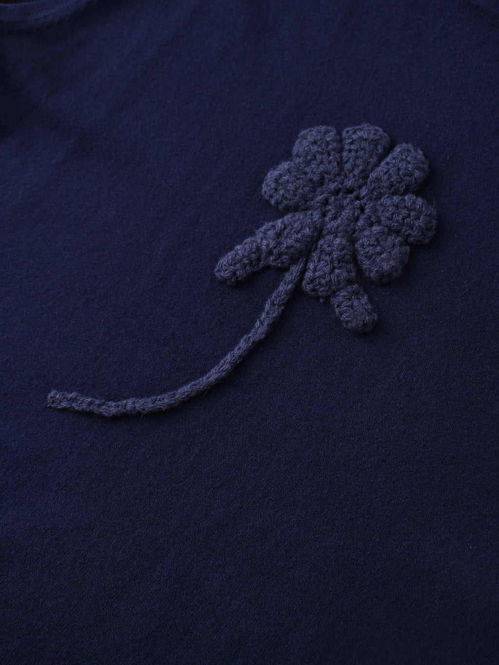 Crochet Puff Flower Sweater Set-Navy