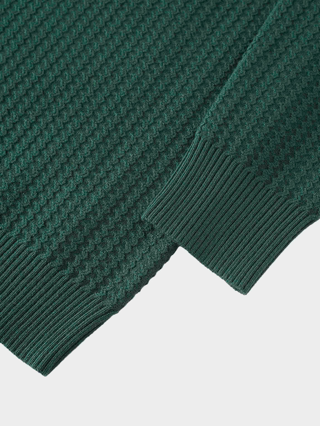 Waffle Wave Sweater- Solid Green