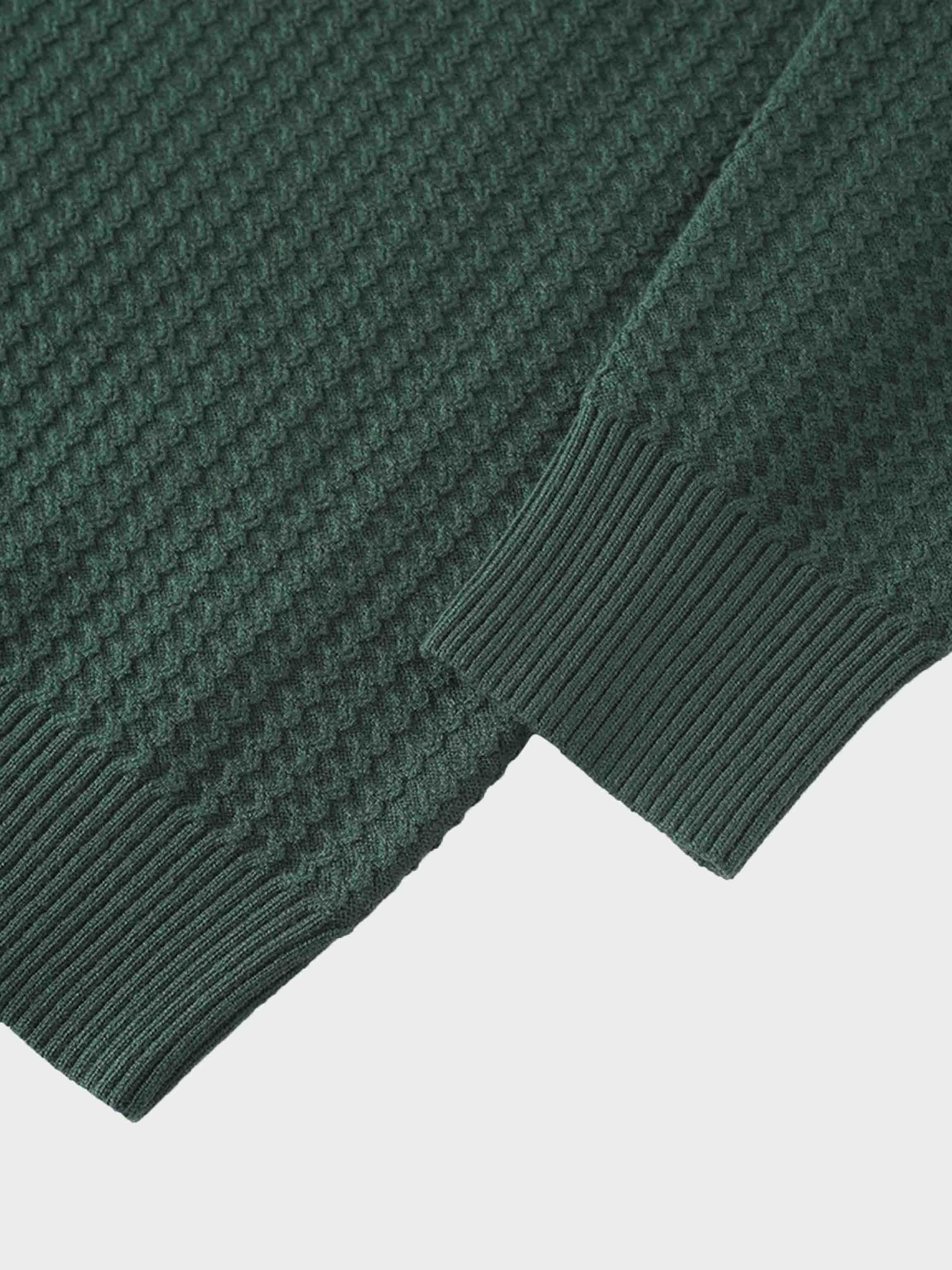 Waffle Wave Sweater- Solid Green