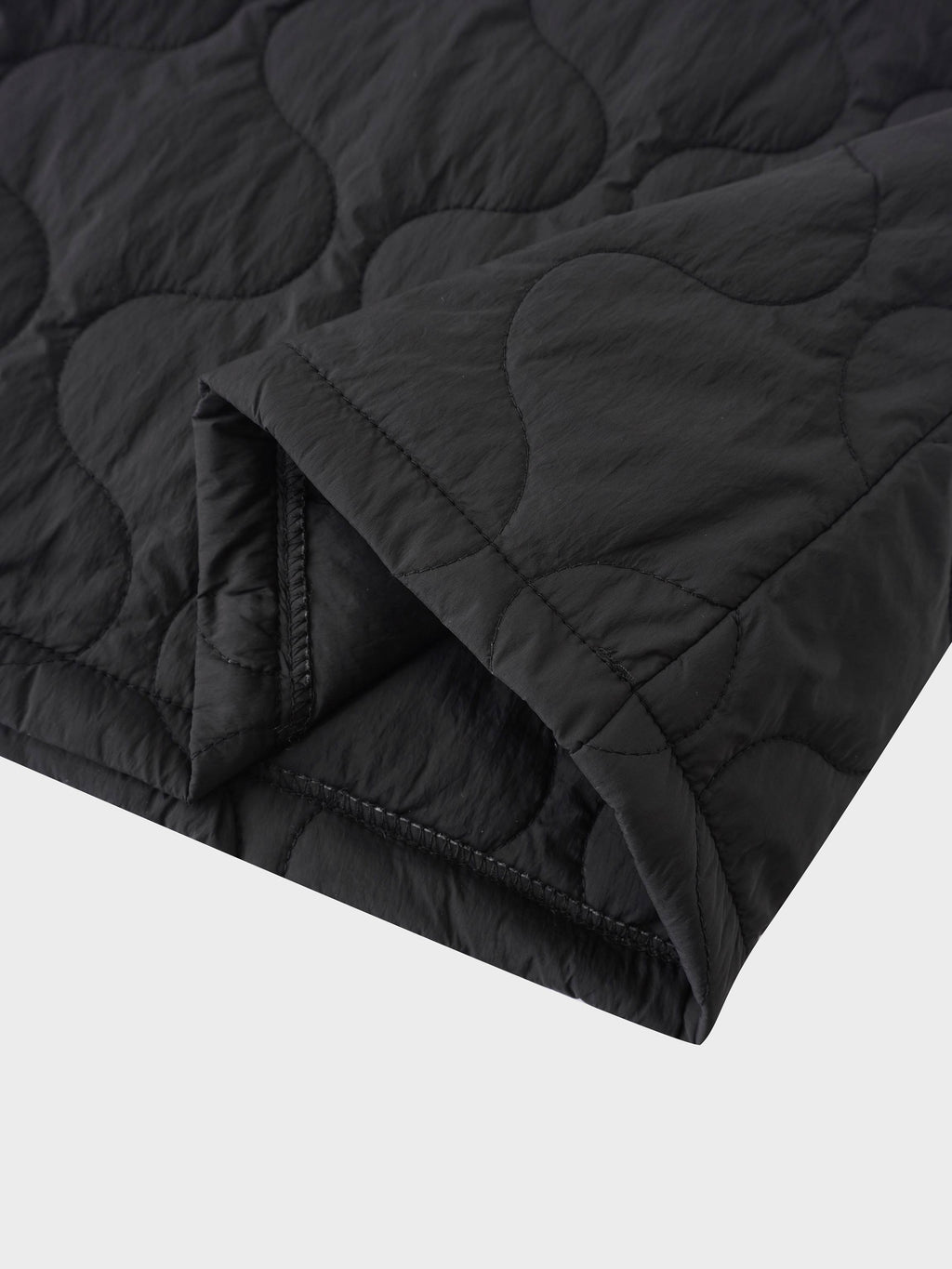 Quilted Puff Skirt-Black