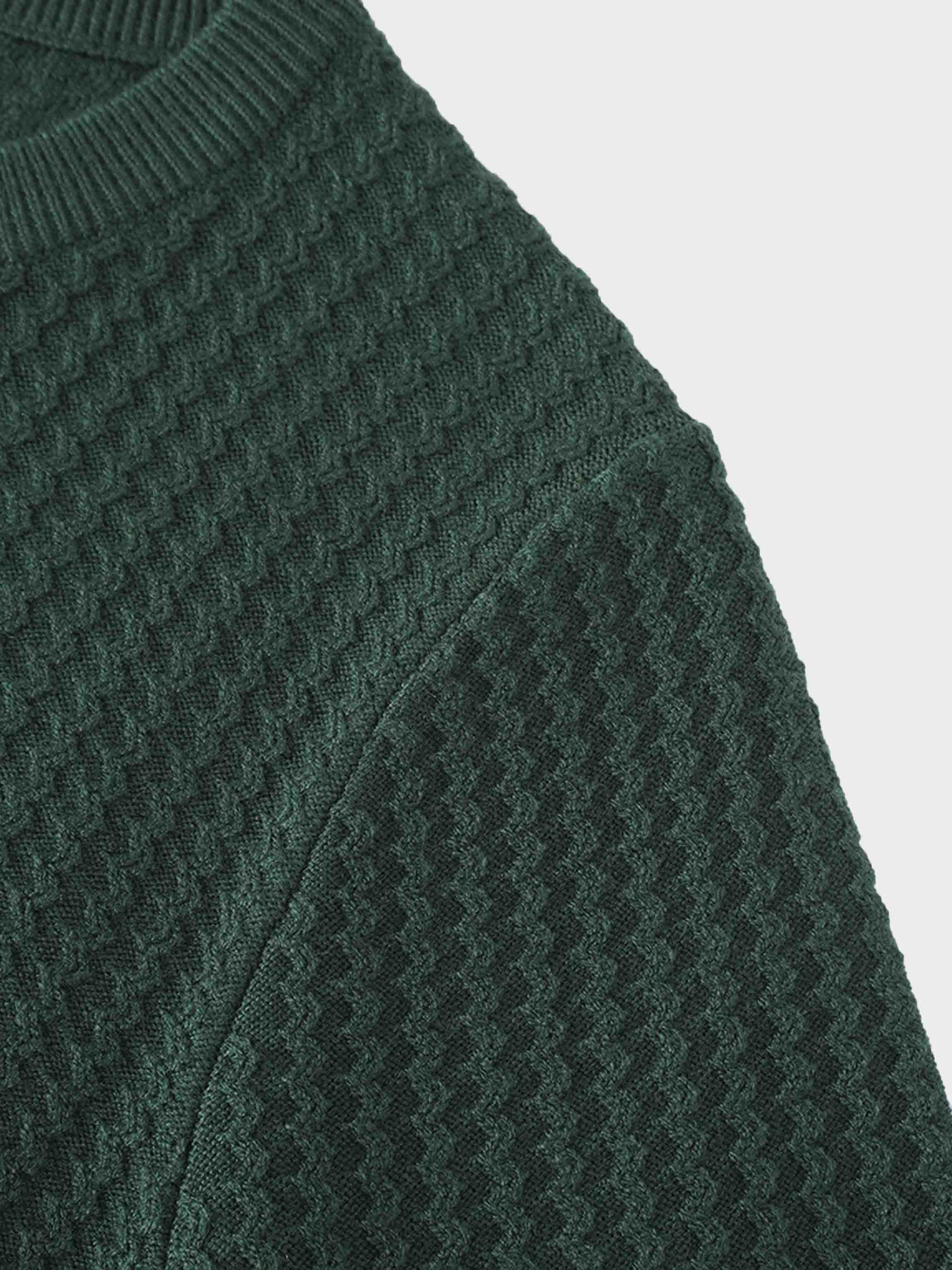Waffle Wave Sweater- Solid Green