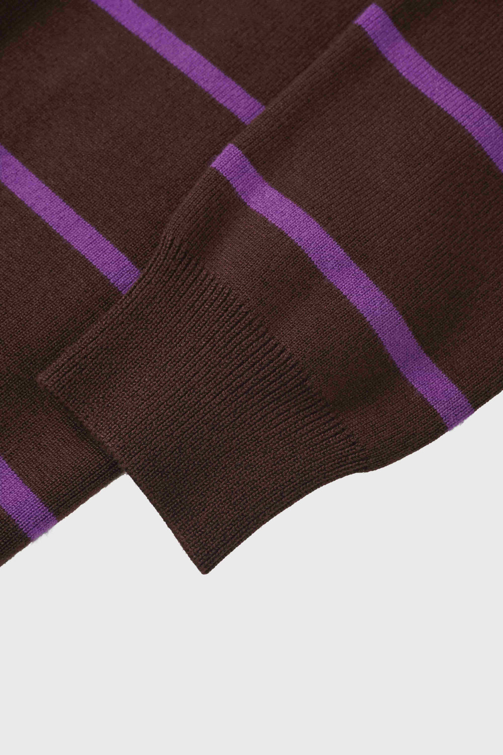 Mock Neck Thin Knit Sweater-Brown/Purple