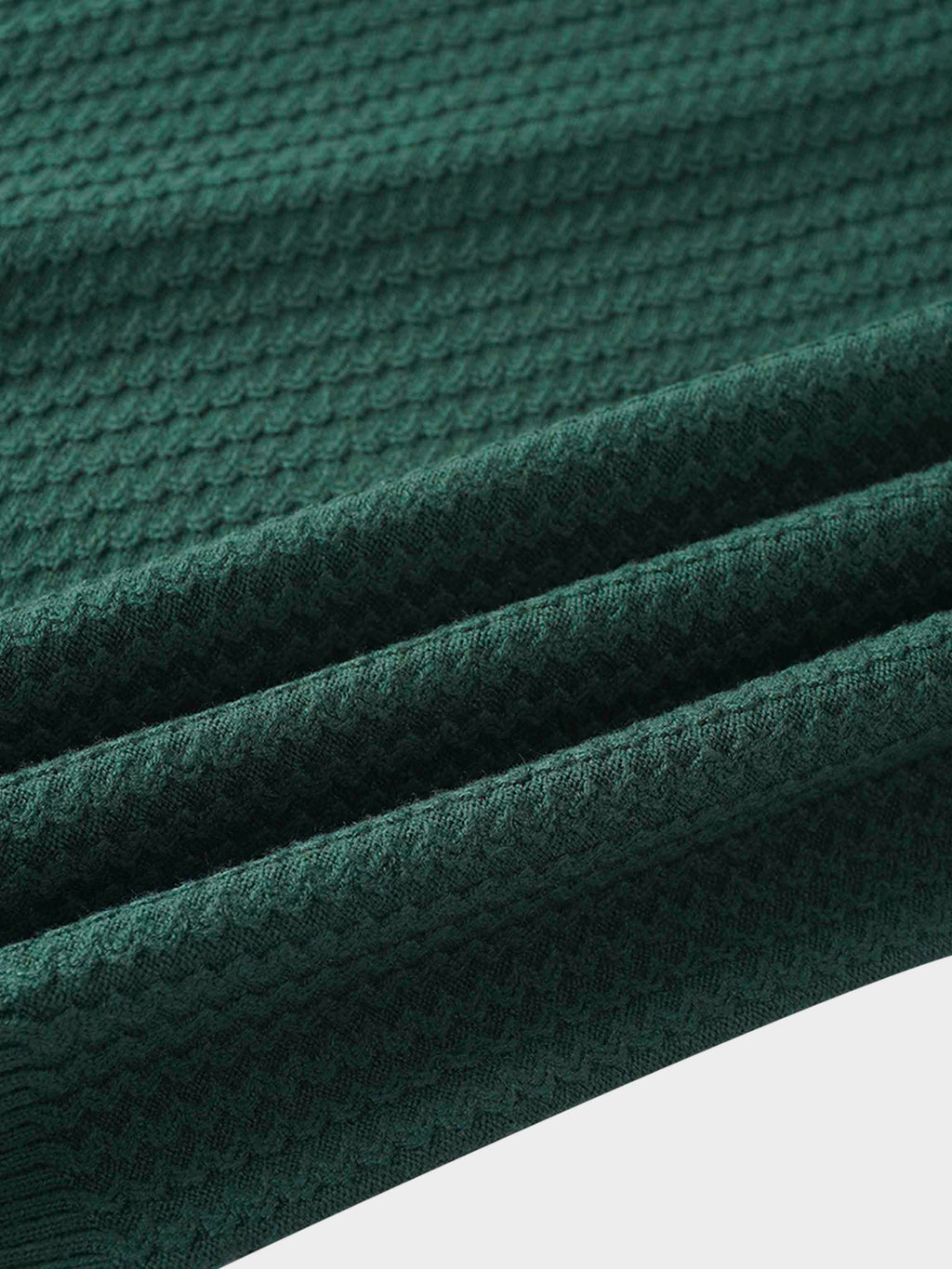 Waffle Wave Sweater- Solid Green
