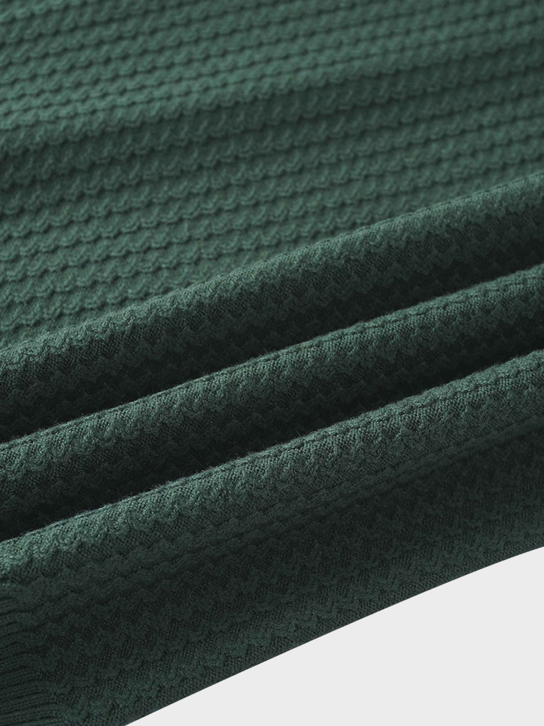 Waffle Wave Sweater- Solid Green