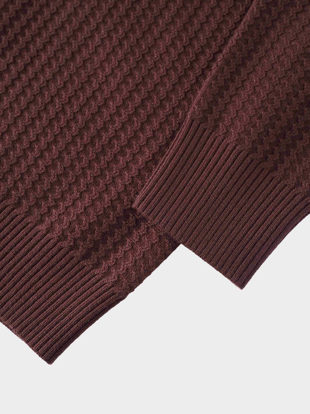 Waffle Wave Sweater- Solid Brown