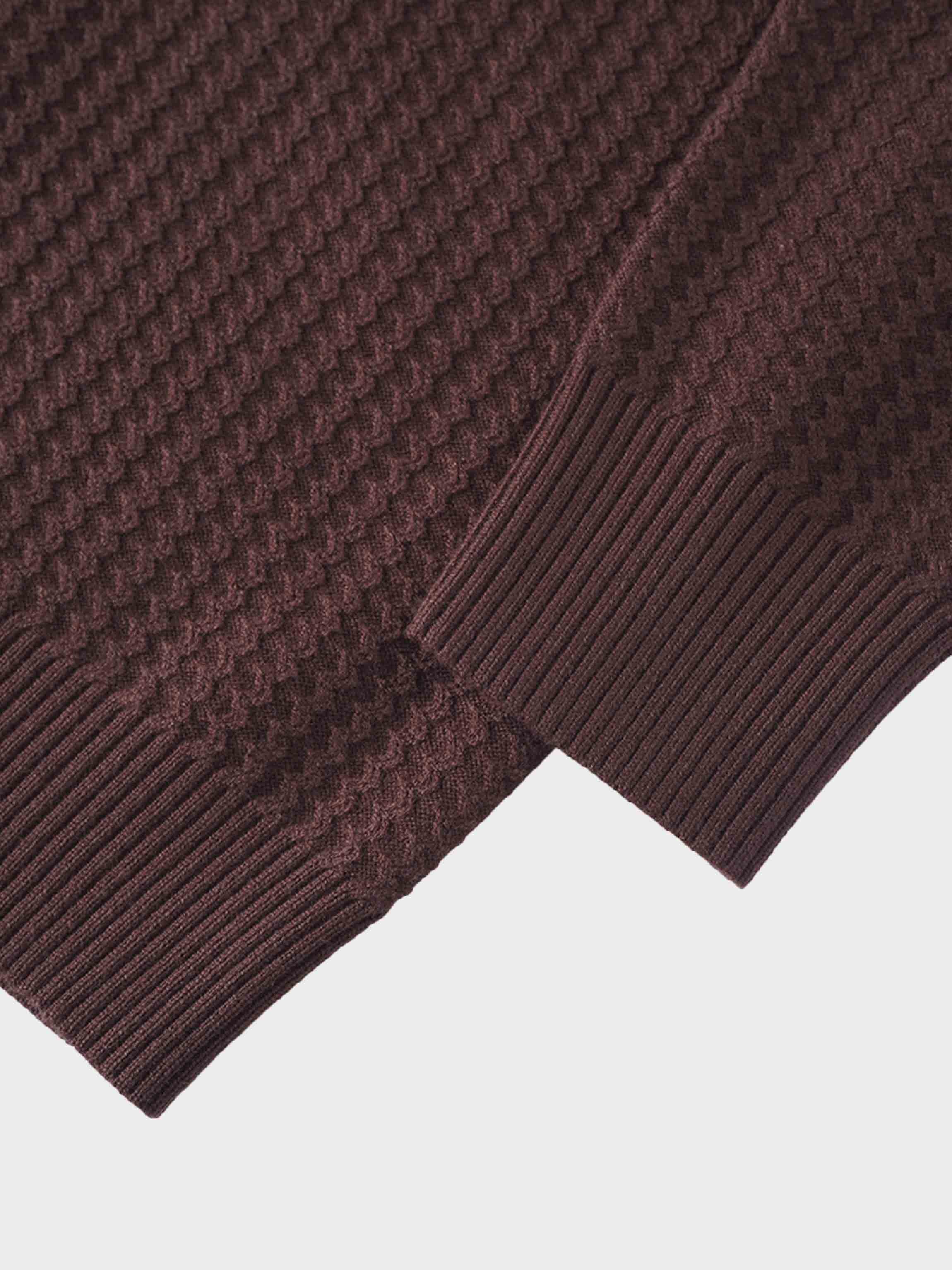 Waffle Wave Sweater- Solid Brown