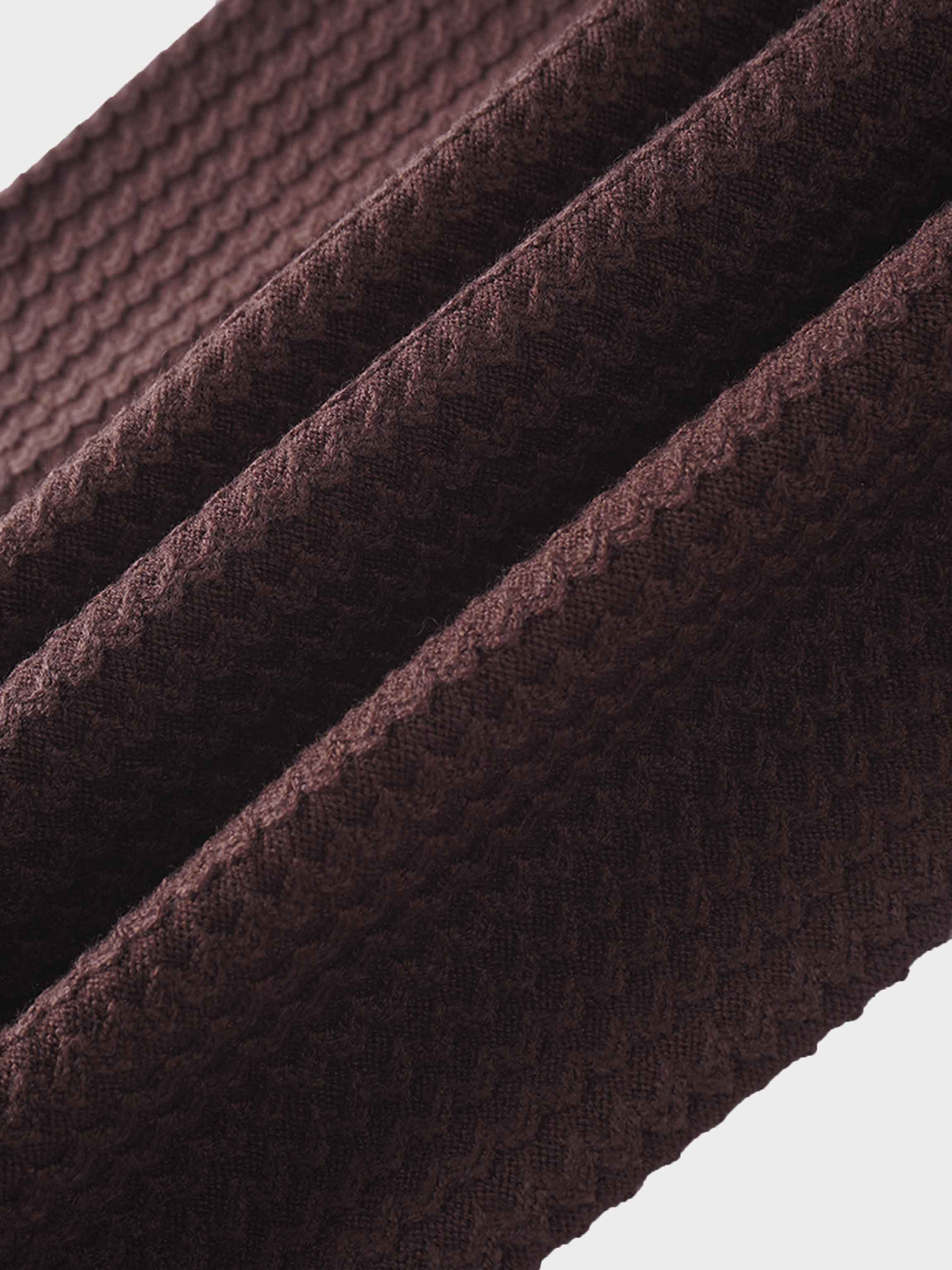 Waffle Wave Sweater- Solid Brown