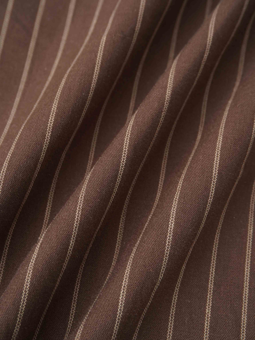 Striped Cotton Blouse-Brown Thin Stripe