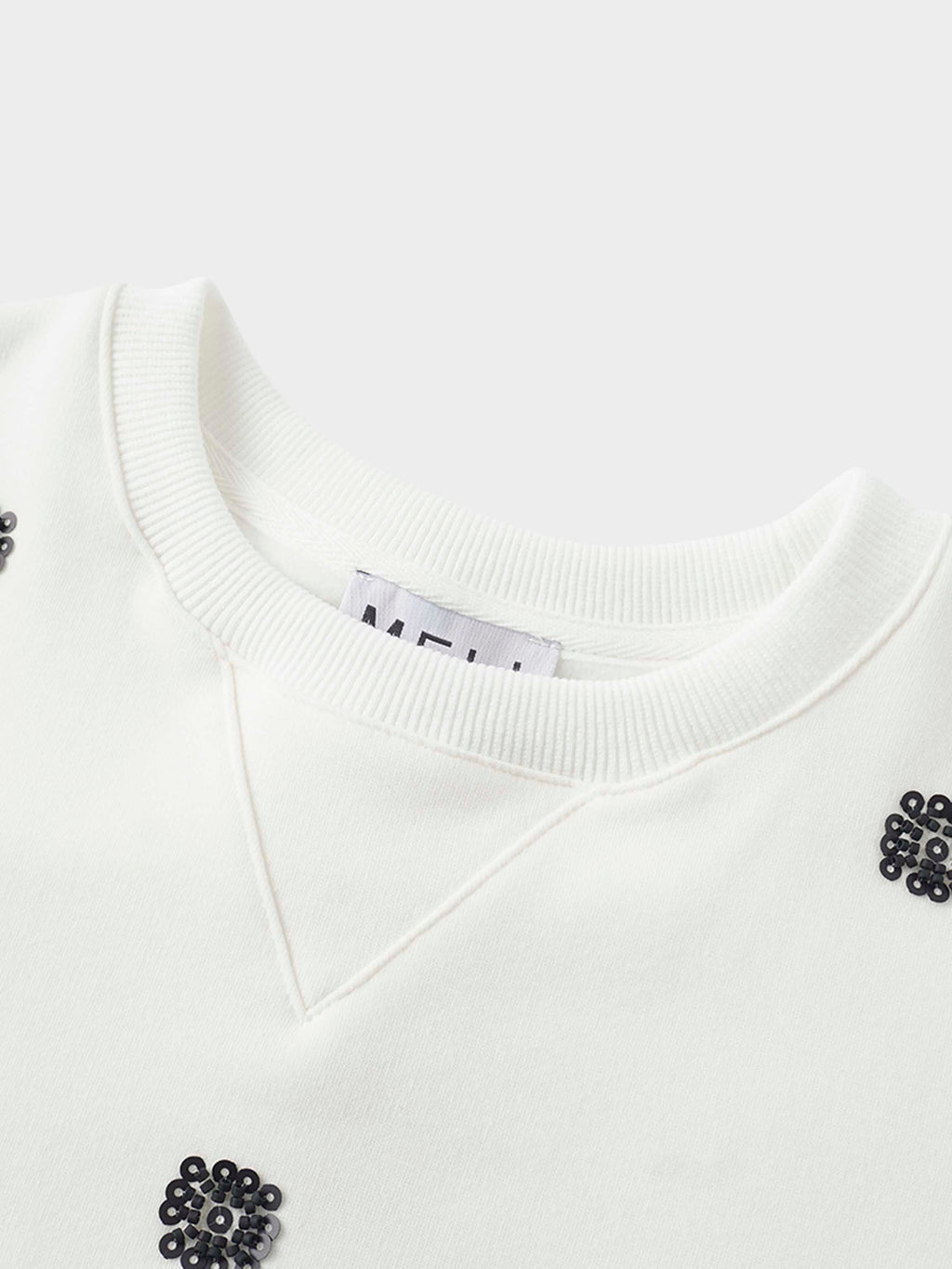 Embellished Sweatshirt-White/Black