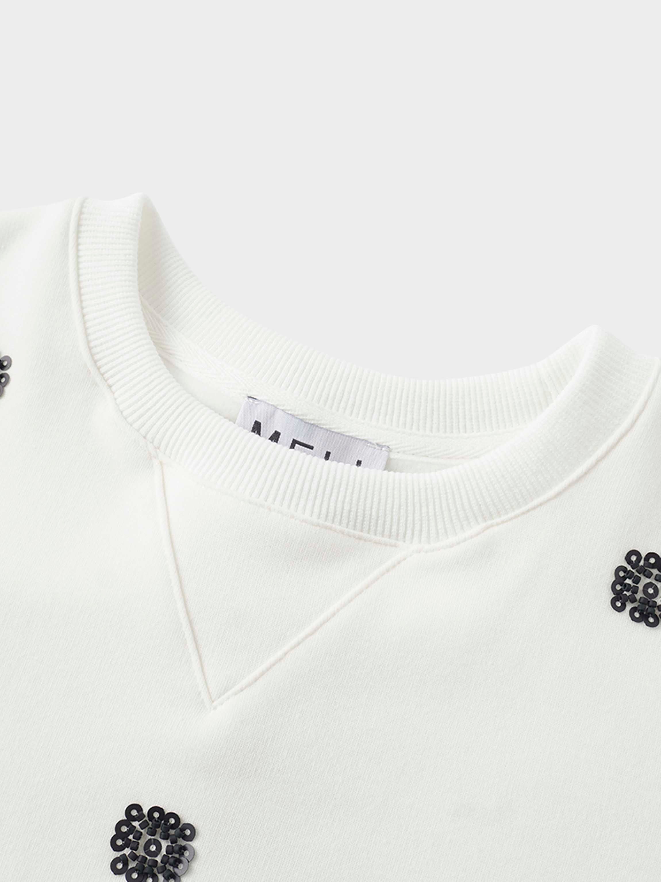 Embellished Sweatshirt-White/Black