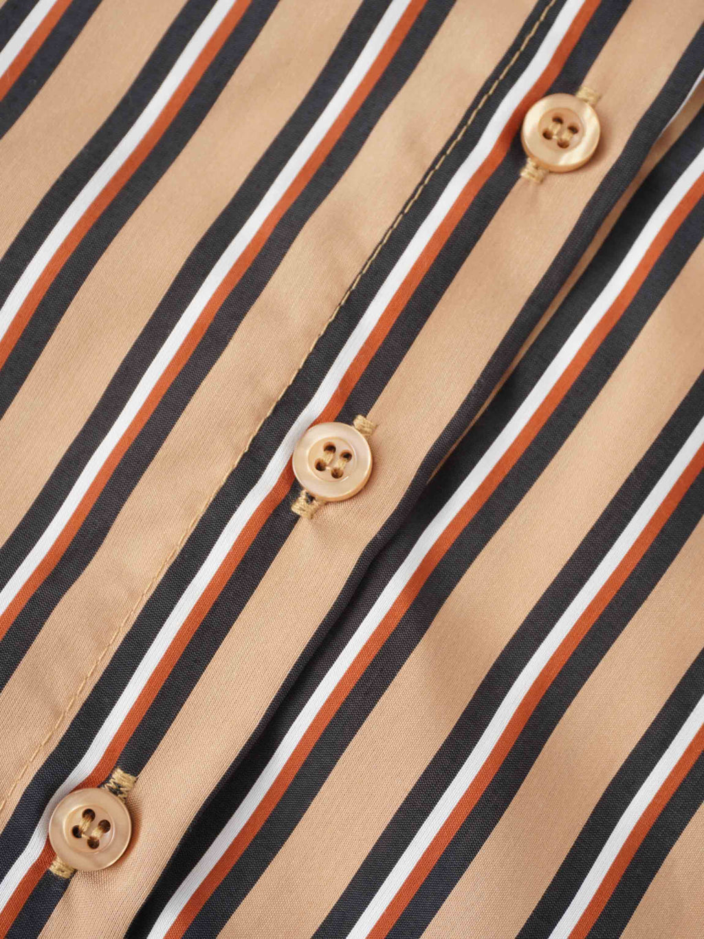 Striped Cotton Blouse-Tan Stripe