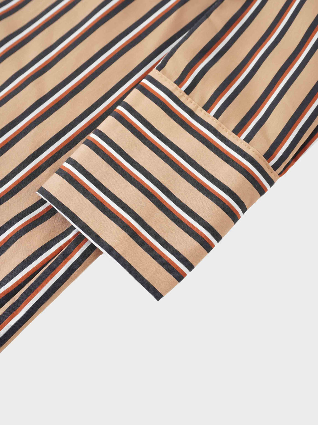 Striped Cotton Blouse-Tan Stripe