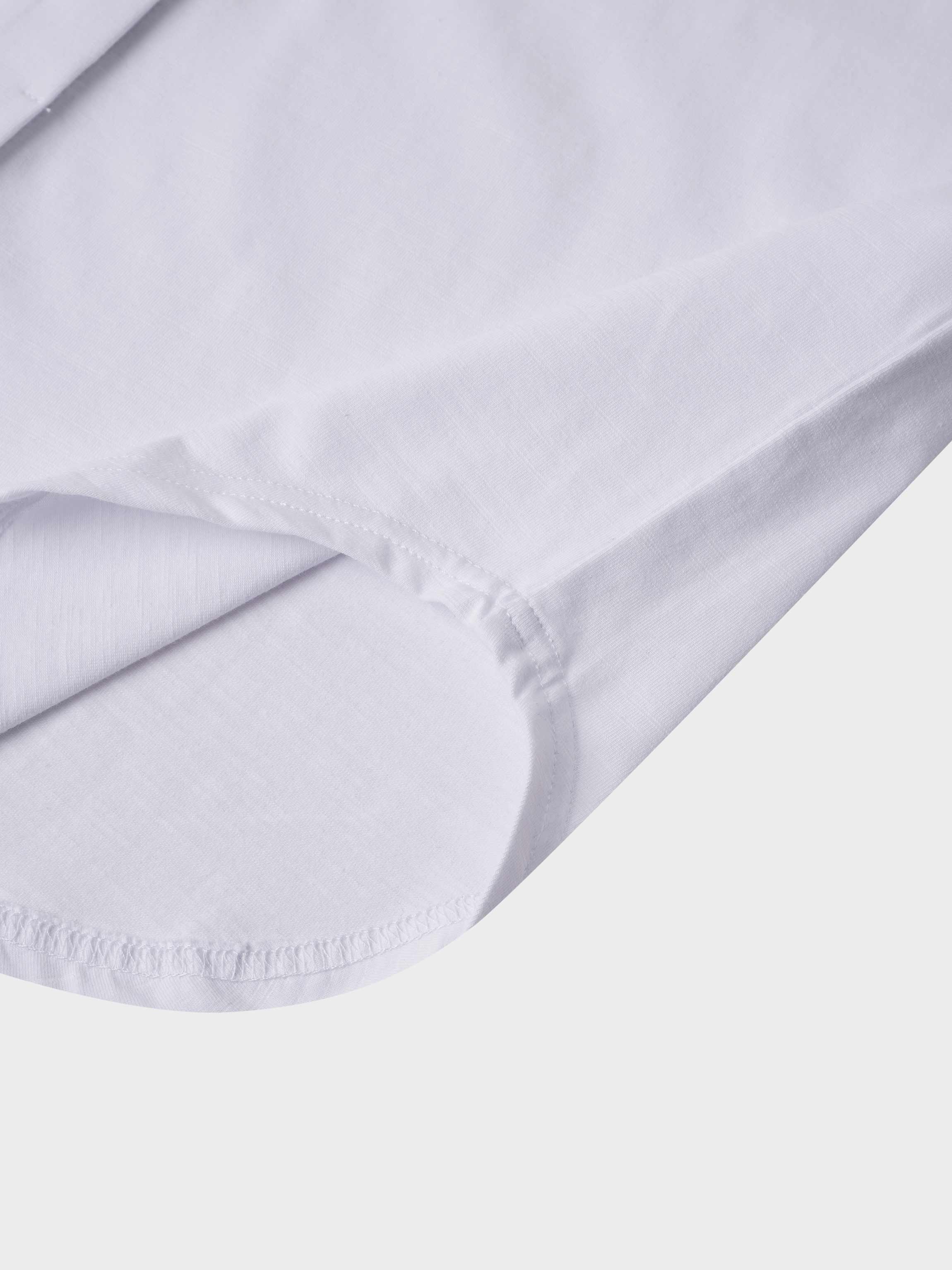 Button Down T-Shirt Blouse-White