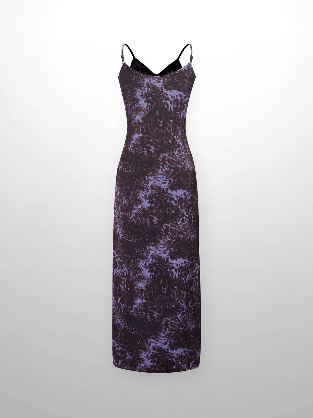 A-Line V Neck Slip Dress-Purple Pebbles