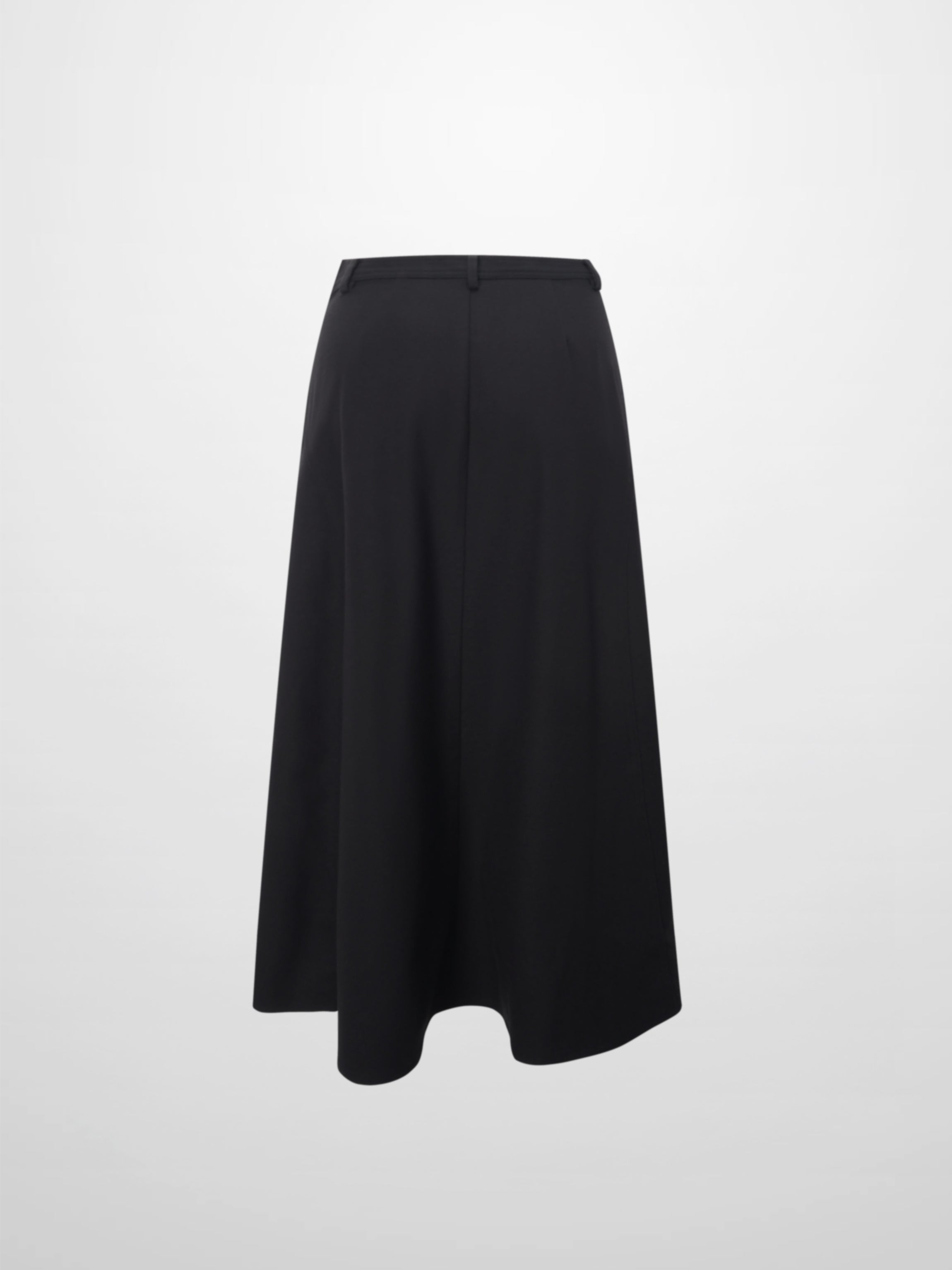Wool Blend Yoke Skirt 26"-Black