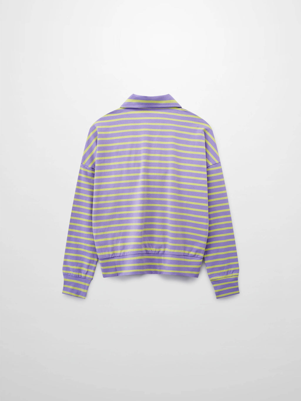 Collared Bomber Tee-Lavender/Lime