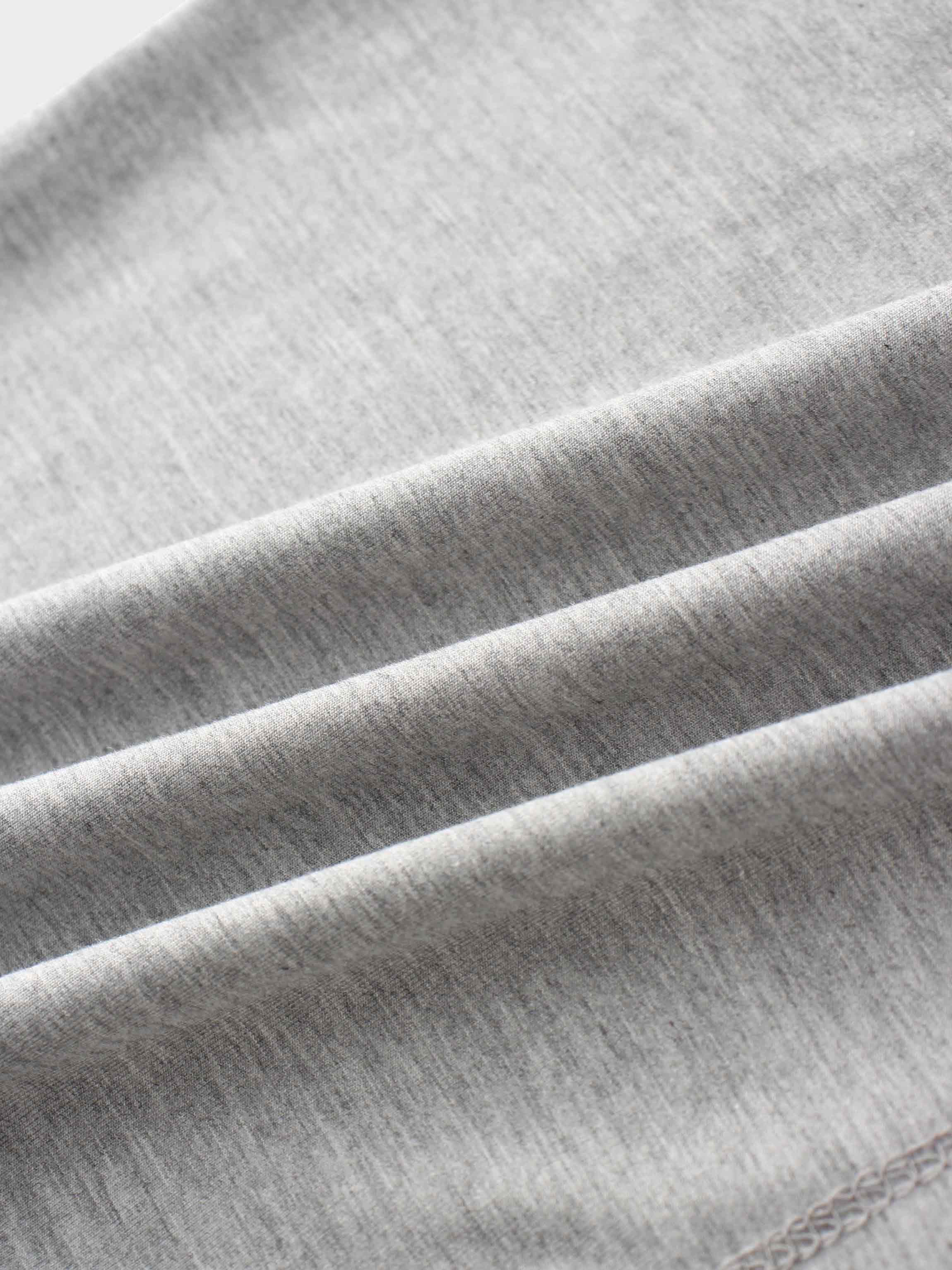RIBBED BOTTOM T-SHIRT-HEATHERED GREY