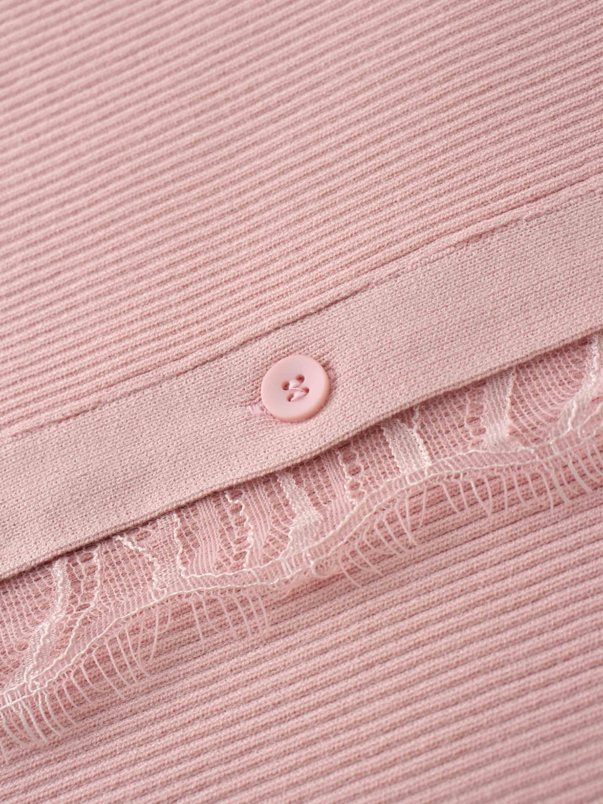 Lace Trimmed Sweater-Blush