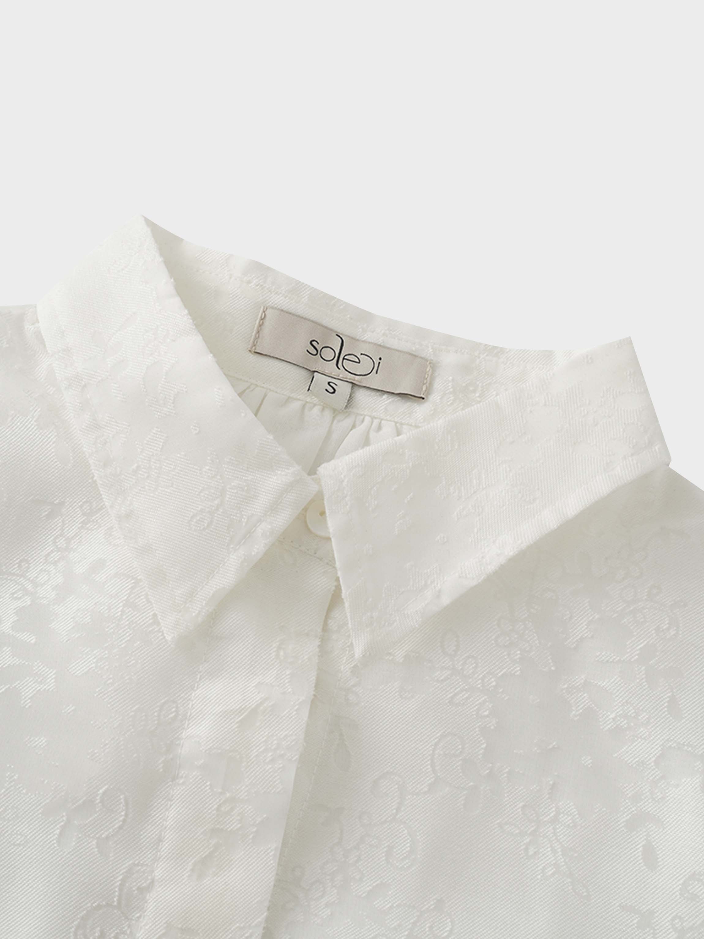 Puff Sleeve Lace Burnout-White